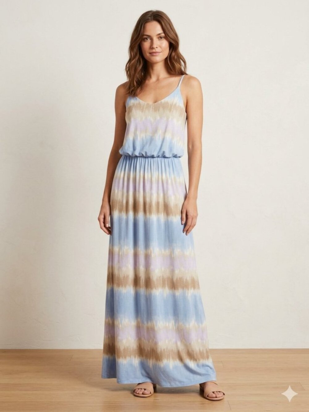 LUSH Blue Mocha tie-dye maxi dress, size M